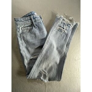 Flying Monkey Black Label High Rise Baggy Light Blue Distressed Jeans 5-Pock…